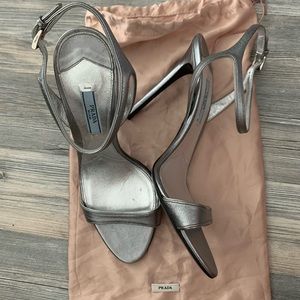 BNWOT Prada silver heels